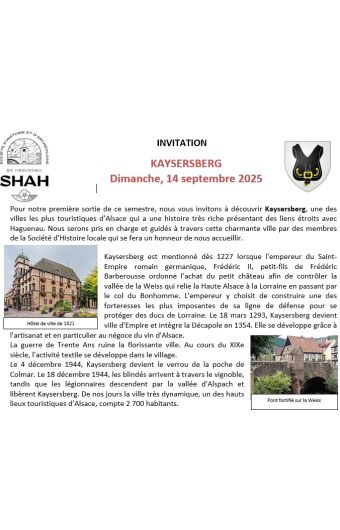 Sortie à KAYSERSBERG Sortie à KAYSERSBERG